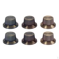 Set of 6 Vintage Bronze Guitar Control Knobs