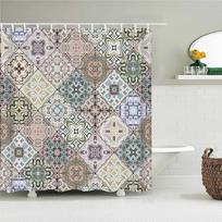 Bohemian 3D Shower Curtain, Indian Mandala Flower Green Blue Chic Color Modern Pattern Bathroom Fabric Home Decor Shower Curtain 90x180cm-35x70in