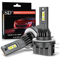 2 vnt. Visiškai metalinės H15 LED priekinių žibintų lemputės Didelės galios 6500K Tolimosios šviesos CSP lustas DRL Vairavimo lemputė 120W 40000LM Turbo ventiliatorius Volkswagen GOLF 6 BMW 12V H15