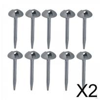 2x 10x Palapinės kuoliukai, Sodo, stovyklavimo palapinių vinys, Su kupolu ir skylute, Patvarūs, Nešiojami, Žemės
