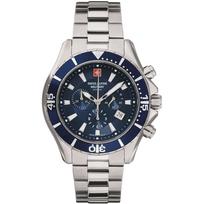 Swiss Alpine Military by Grovana Nautilus Chrono Blue Dial Quartz 7040.9135 100M vyriškas laikrodis mėlyna