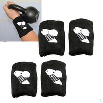 2 poros kettlebell svarmenų dilbio riešo apsaugų prakaito juostelės black