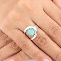 Amazonite Gemstone 925 Sterling Silver Jewelry Handmade Ring Gift For Mother RR-68-26 4