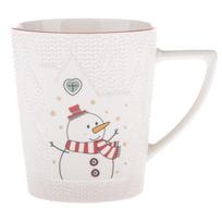 Baltos spalvos iš porceliano puodelis su Kalėdų motyvu 380 ml Snowman – Dakls