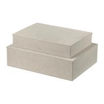 Smėlio spalvos iš dirbtinės odos daiktadėžės su dangčiu 2 vnt. 40x30x11 cm Sahla – Blomus