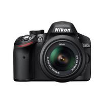 Nikon D3200 DSLR fotoaparatas + AF-S DX 18-55mm f/3.5-5.6G VR priartinantis objektyvas juoda