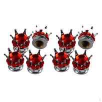 8 Bling Diamond Tire Stem Valve Caps Car Truck Vehicle Red