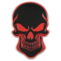 3D Kaukolės Metalinis Lipdukas - Vėliavos Dizaino Kaukolės Emblemos Metalinis Lipdukas Dekalas Papuošimas Individualus Aksesuaras (Juoda Raudona)