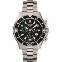 Swiss Alpine Military by Grovana Nautilus Chronograph Black Dial Quartz 7040.9137 100M vyriškas laikrodis juoda