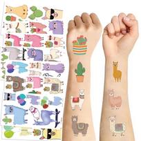 Animacinių filmukų mielos alpakos serijos tatuiruočių lipdukai, atsparūs vandeniui, vakarėlio dovana, juokingi veido lipdukai Alpaca series (10 sheets/pack)