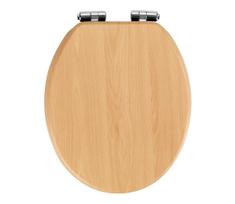 WENKO 22979100-WC tualeto sėdynė NATŪRALUS BUKAS 35,5x42,5 cm ruda/sidabrinė