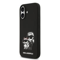 Karl Lagerfeld Liquid Silicone K&CH Sketch MagSafe dėklas skirtas Apple iPhone 17 juodos spalvos