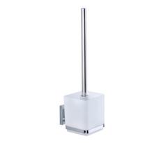 WENKO 22695100-WC tualeto šepetys VACUUM-LOC QUADRO ED 9,5x37 cm sidabrinis/blizgus chromas/skaidrus
