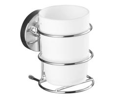 WENKO 20880100-Puodelis VACUUM-LOC MILAZZO 7,5x11,5 cm blizgus chromas/balta