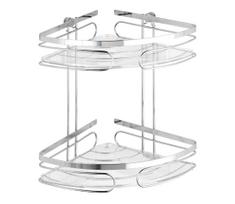 WENKO 20412100 - PREMIUM kampinė lentyna iš nerūdijančio plieno 26,5x27,5 cm, sidabrinė
