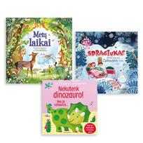 Trijų knygelių vaikams rinkinys: Spragtukas + Metų laikai + Nekutenk dinozauro!