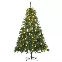 HOMCOM Kalėdų eglutė su dekoracijomis 200 LED lempučių - Ø 112 x H180 cm