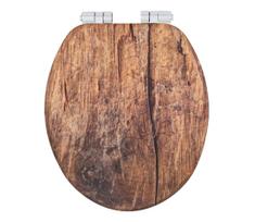 WENKO 25226100-WC tualeto sėdynė RUSTIC 35,5x42,5 cm ruda/sidabrinė
