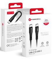 Juodas USB-C - USB-C QC4.0 PD 3A 60W Silicone 100cm laidas "Forcell F-ENERGY C344"