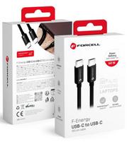 Juodas USB-C - USB-C QC4.0 PD 3A 60W 150cm laidas "Forcell F-ENERGY C338"