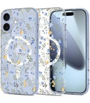 Skaidrus dėklas su gėlėmis Apple iPhone 17 telefonui "Tech-Protect Flexair Magsafe Spring Flowers"