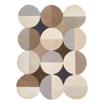 Rankų darbo pilkai smėlinės spalvos iš vilnos kilimas 160x230 cm Mia Ellipse – Flair Rugs
