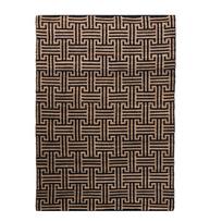 Rankų darbo juodos spalvos/natūralios spalvos iš džiuto mišinio kilimas 160x230 cm Meander Jute – Flair Rugs
