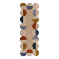 Rankų darbo smėlio spalvos iš vilnos kilimas 80x230 cm Mia Scallop Frame – Flair Rugs