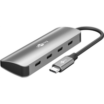 Goobay Slim 4-Port USB-Hub, USB-C auf USB-C, 10Gbit/s, Grey | 76565