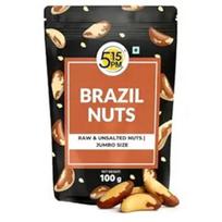 5:15PM Didžiuliai Brazilijos riešutai 100g | Rankomis rinkti ir egzotiški Brazilijos riešutai | Žali ir nesūdyti 100% natūralūs sveiki Brazilijos riešutai | Universali riešutų pakuotė