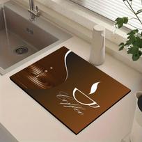 1Pcs Rubber Drying Mat With Coffee Pattern For Coffee Shop Restaurant Kitchen Carpet Tableware Durable Diatom Mud Table Mat Pet Mat Coffeeware 30cmX40cm