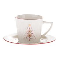 Baltos spalvos iš porceliano puodelis su Kalėdų motyvu 110 ml Xmas Tree – Dakls