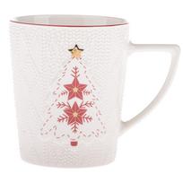 Baltos spalvos iš porceliano puodelis su Kalėdų motyvu 380 ml Xmas Tree – Dakls