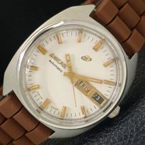 VINTAGE ENICAR AUTOMATINIS ŠVEICARIŠKAS VYRIŠKAS BALTO CIFERBLATO LAIKRODIS a700341-5