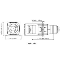 130CFM 12V Tiesus Cilindrinis Išmetimo Ventiliatorius Kemperio Jachtos Akumuliatoriaus Vėdinimo Išmetimo Ventiliatorius 3 Colių Valties Inline Pūstuvas Ventiliatorius