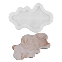Silicone Crafting Mold Jewelry Trays Moulds Waves Shape Decorative Tray Molds Silicone Texture for Crafing Plate Dish white