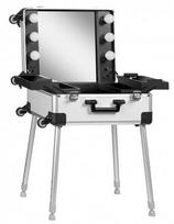 Kosmeda lagaminas makiažo priemonėms su apšvietimu, sidabrinis Chartres