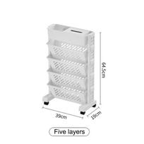 Floor Mounted Movable Bookshelf With Wheels Classroom Desk Storage Rack Study Large Capacity Multi-Layer Book Storage Rack