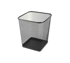 Šiukšliadėžė Forpus, metalinė, kvadratinė, perforuota juodos spalvos