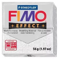 Modelinas Fimo, 56g, baltos su žėručiu spalvos
