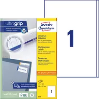 Lipnios etiketės Avery Zweckform , A4, 200x297mm, 1 etiketė lape, su rėmeliu, 100 lapų, baltos spalvos