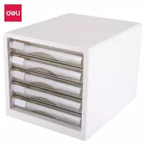 Dokumentų dėžė DELI,4 stalčių, mėlynos/baltos spalvos