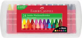Vaškinės kreidelės Faber-Castell Jumbo, tribriaunės, 24 spalvos