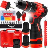 Akumuliatorinis su smūgiu suktuvas-gręžtuvas Delphi Tools Brushless 16,8V 2x baterijos, 50Nm, lagaminas su priedais