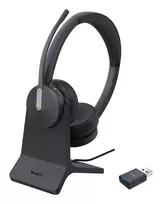 Yealink WH64 Hybird Dual with Charging Stand Teams Laisvų rankų įranga Bevielis Su lankeliu Biuras / skambučių centras C tipo USB Bluetooth Įkrovimo stovas Juoda