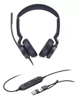 Yealink UH46 Dual Teams USB-C/A Laisvų rankų įranga Vielinis Su lankeliu Biuras / skambučių centras USB Type-C / USB Type-A Juoda