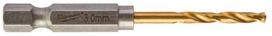 Grąžtas „Milwaukee“ priedai, metalo grąžtai, MILWAUKEE „Shockwave HSS-G TIN“ 3 mm, 10 vnt.