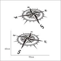 2× Black Compass Stickers Both Body Sides Decals For Car Camper RV Van Removable