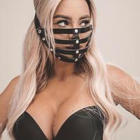 Seksualios odinės kaukės moterims Cosplay kaukės Maskaradinis vakarėlio rekvizitas pusei veido Sekso žaislai Priedai SM Suaugusiųjų žaidimų žaislai Prekės