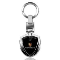 1 vnt. Automobilio emblema Stilingas metalinis raktų pakabukas Skydo formos raktų pakabukas Porsche Cayenne Panamera Macan Boxster 911 Carrera-GT 944 918 917 juoda